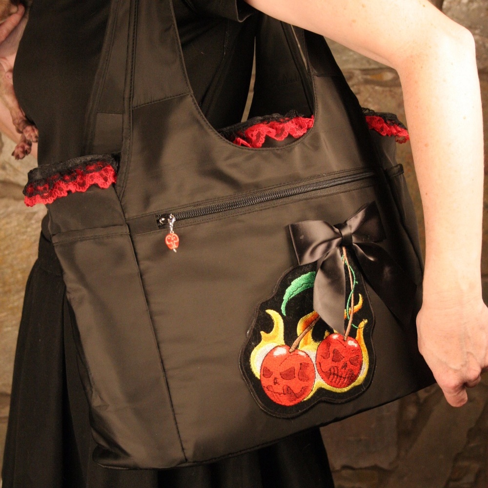 Flamin' Cherry Skull Bag